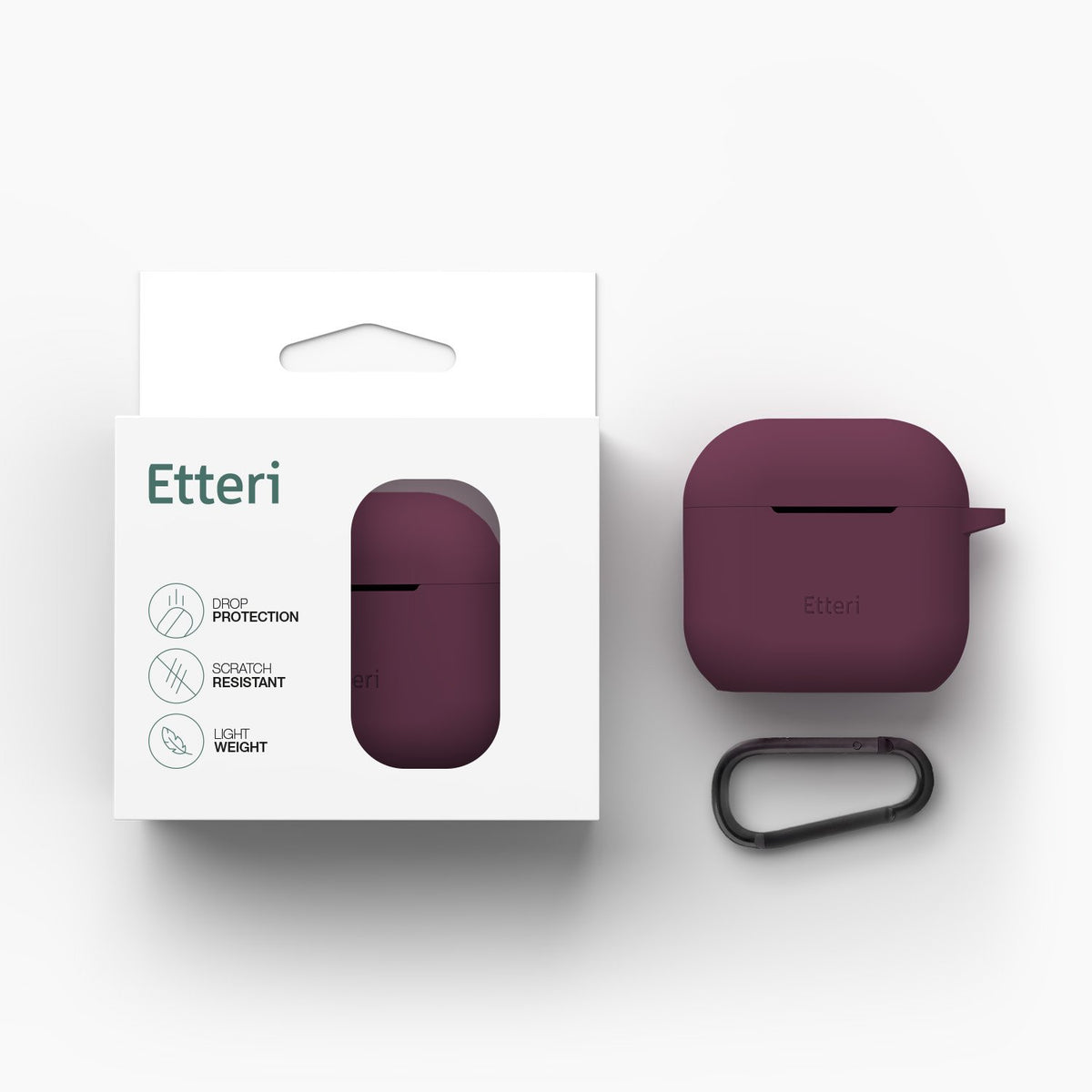 „Etteri“ silikona apvalks „AirPods 4“ / „AirPods 5“ tumši ķiršu krāsā