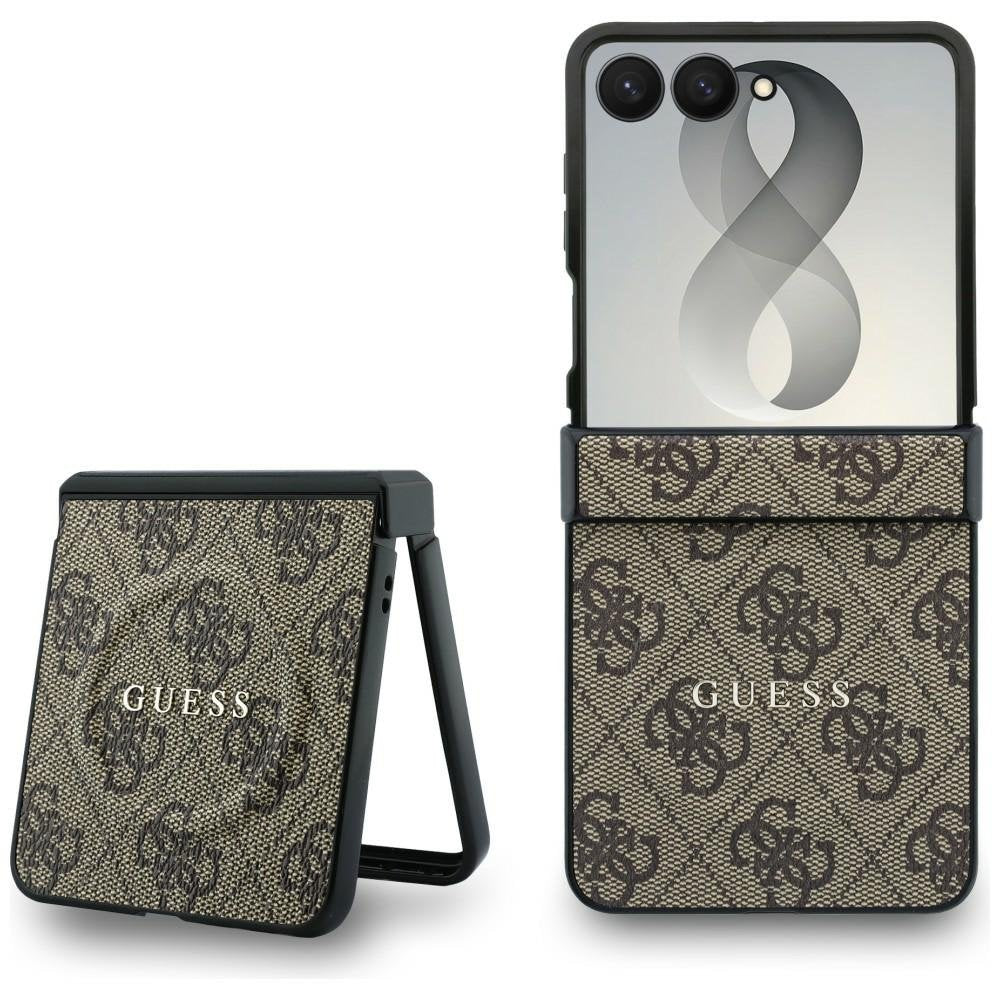 Guess HC Magnetic 4G PU CLASSIC apvalks Samsung Galaxy Z Flip 8, brūns