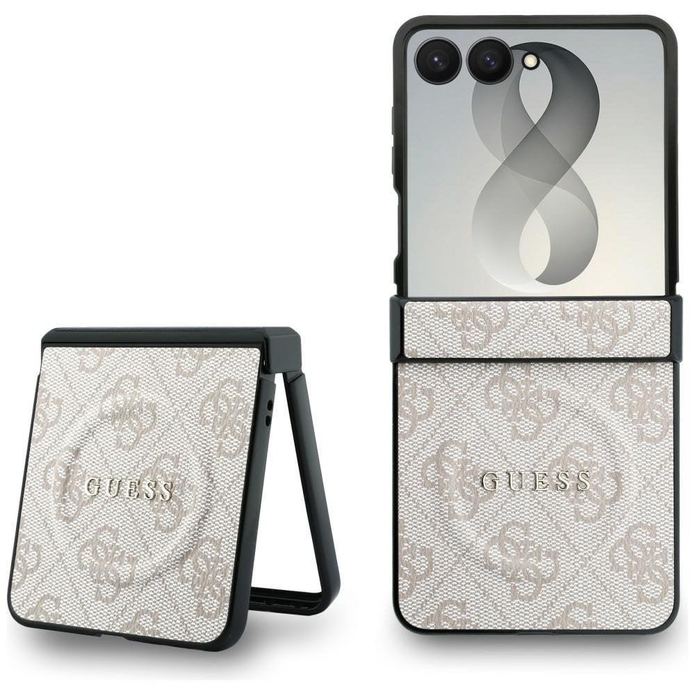 Guess HC Magnetic 4G PU CLASSIC vāciņš Samsung Galaxy Z Flip 8, rozā krāsā