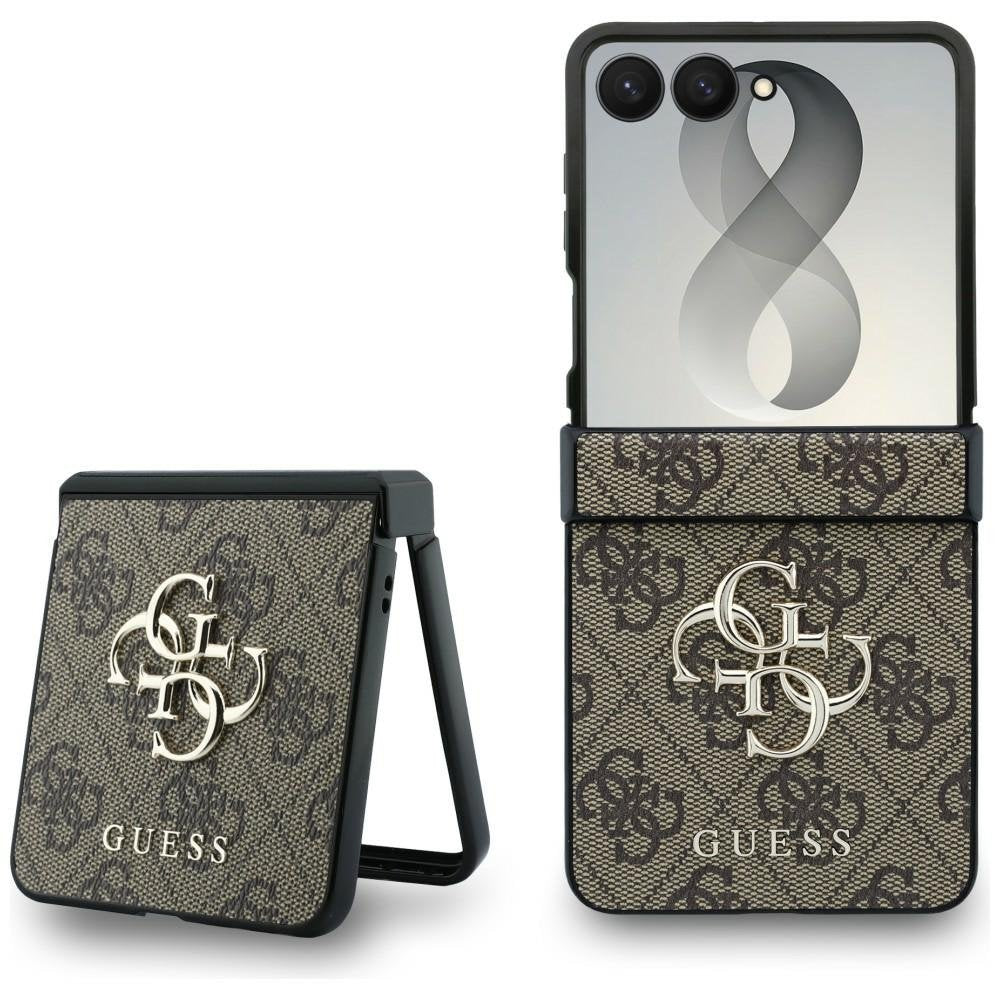 Guess HC 4G PU BIG LOGO apvalks Samsung Galaxy Z Flip 8, brūns