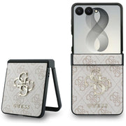 Guess HC 4G PU BIG Logo apvalks Samsung Galaxy Z Flip 8, rozā