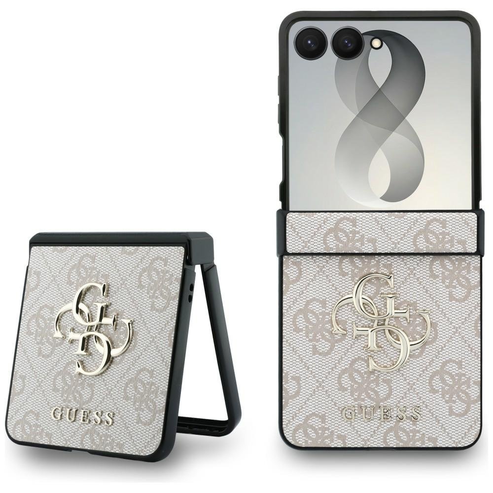 Guess HC 4G PU BIG Logo apvalks Samsung Galaxy Z Flip 8, rozā