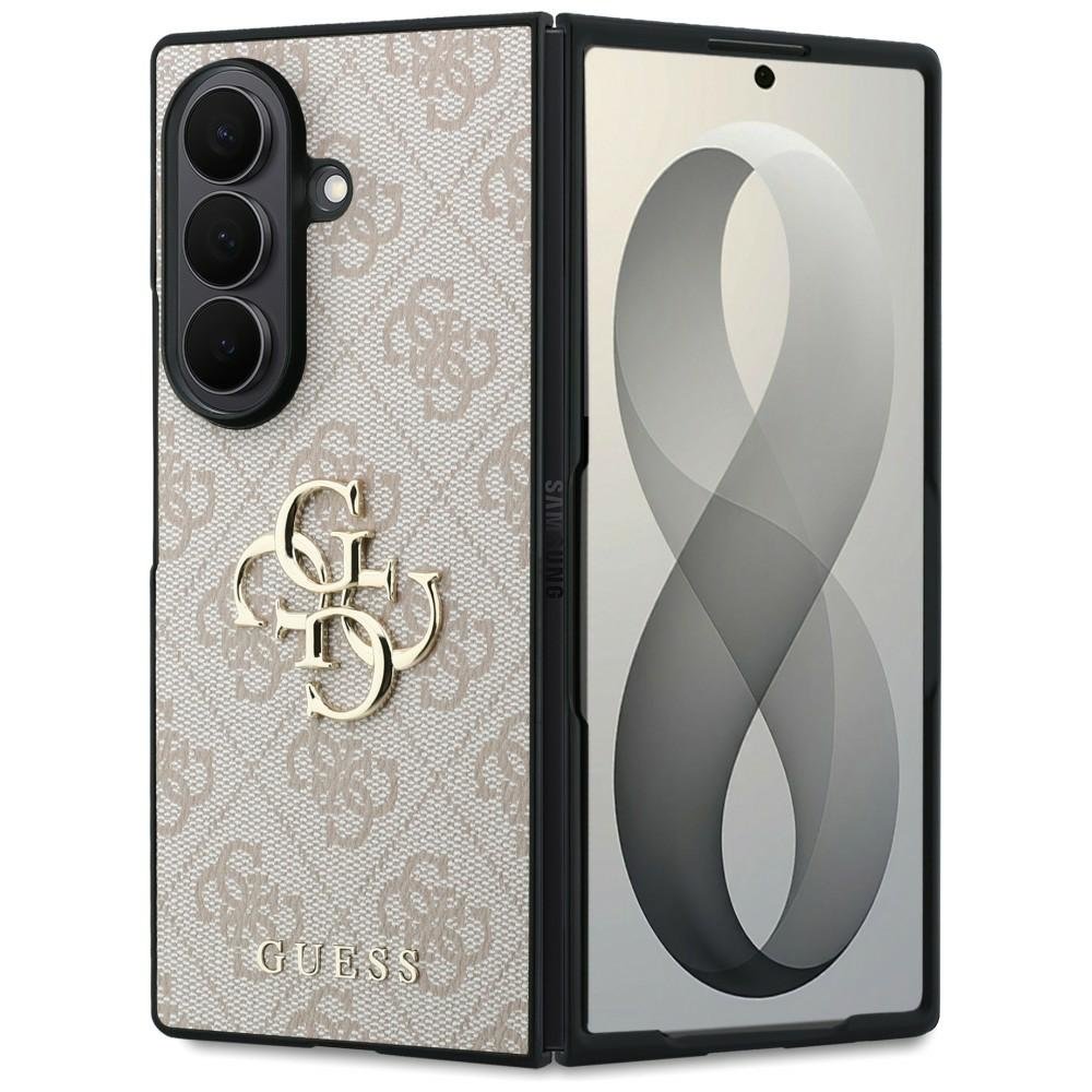 Guess HC 4G PU BIG Logo apvalks Samsung Galaxy Z Fold 8 Ultra, rozā krāsā