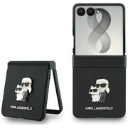 Karl Lagerfeld HC Saffiano KC PIN vāciņš Samsung Galaxy Z Flip 8, melns