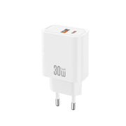 XO sienas lādētājs CE42 PD 30 W, 1x USB-C, 1x USB, balts