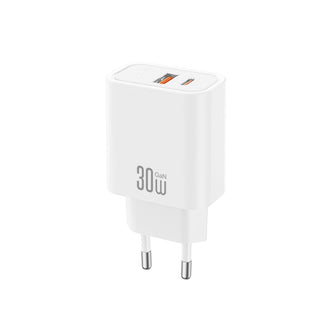 XO sienas lādētājs CE42 PD 30 W, 1x USB-C, 1x USB, balts