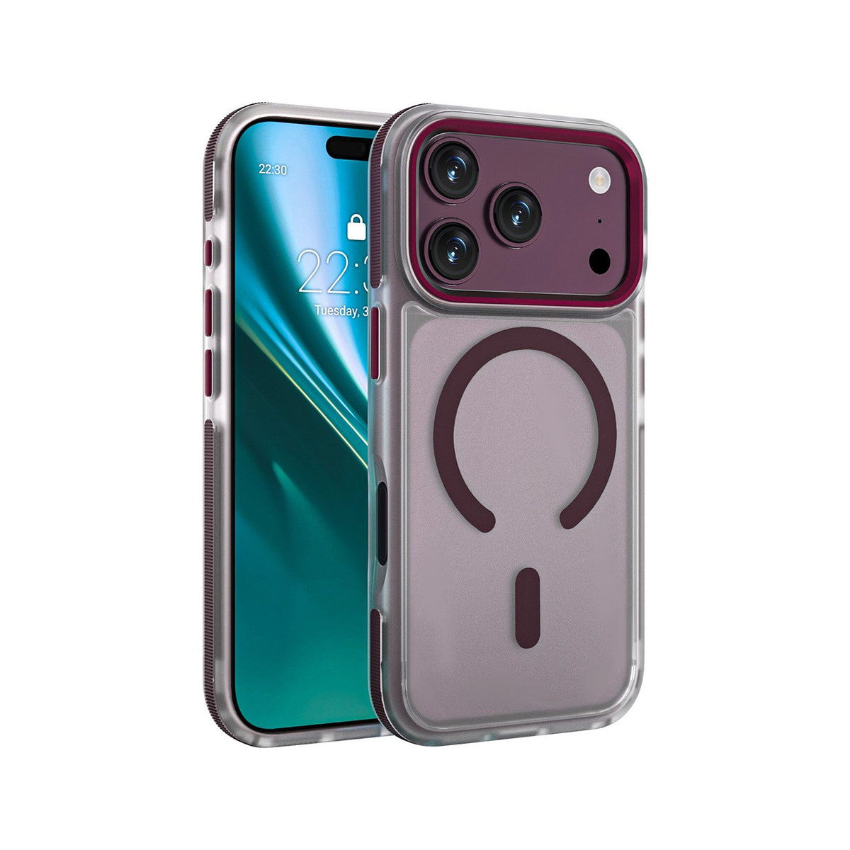 Etteri Icy Mag apvalks iPhone 17 Pro / 18 Pro, tumši ķiršu krāsā