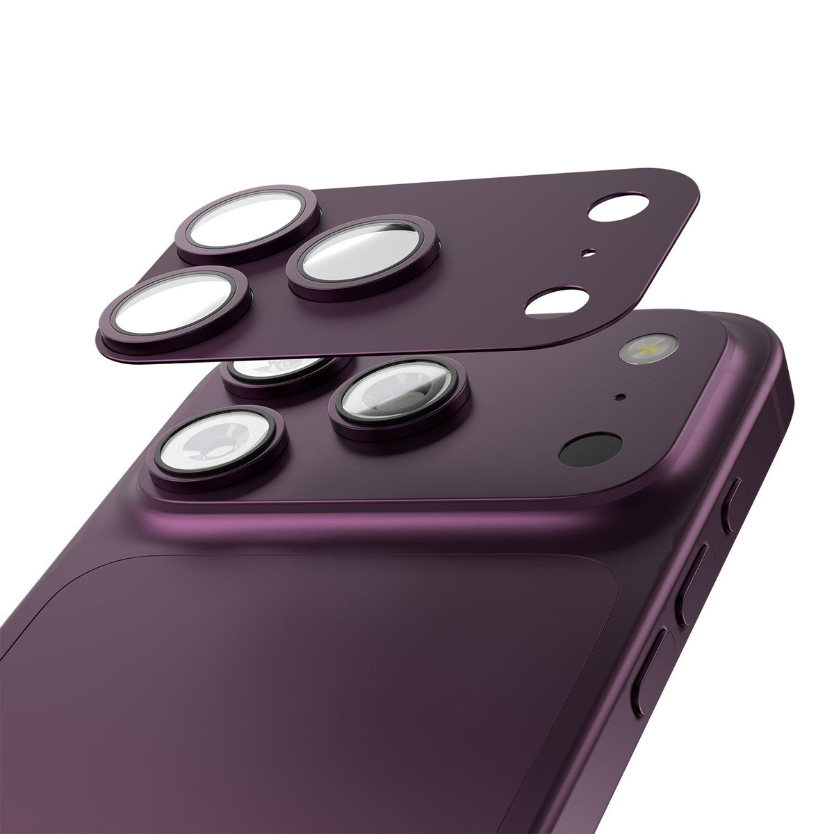 Etteri pilnībā aptverošs kameras objektīva aizsargs iPhone 18 Pro, tumši ķiršu krāsā