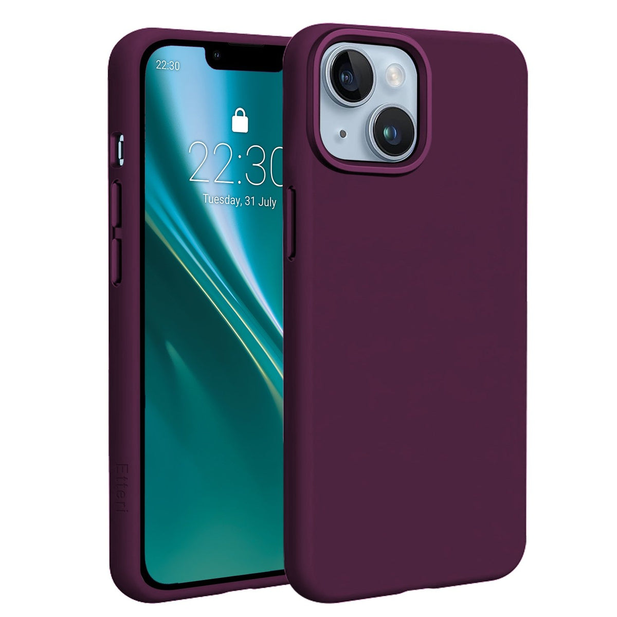 Etteri silikona Mag apvalks iPhone 14 6,1" tumši ķiršu krāsā