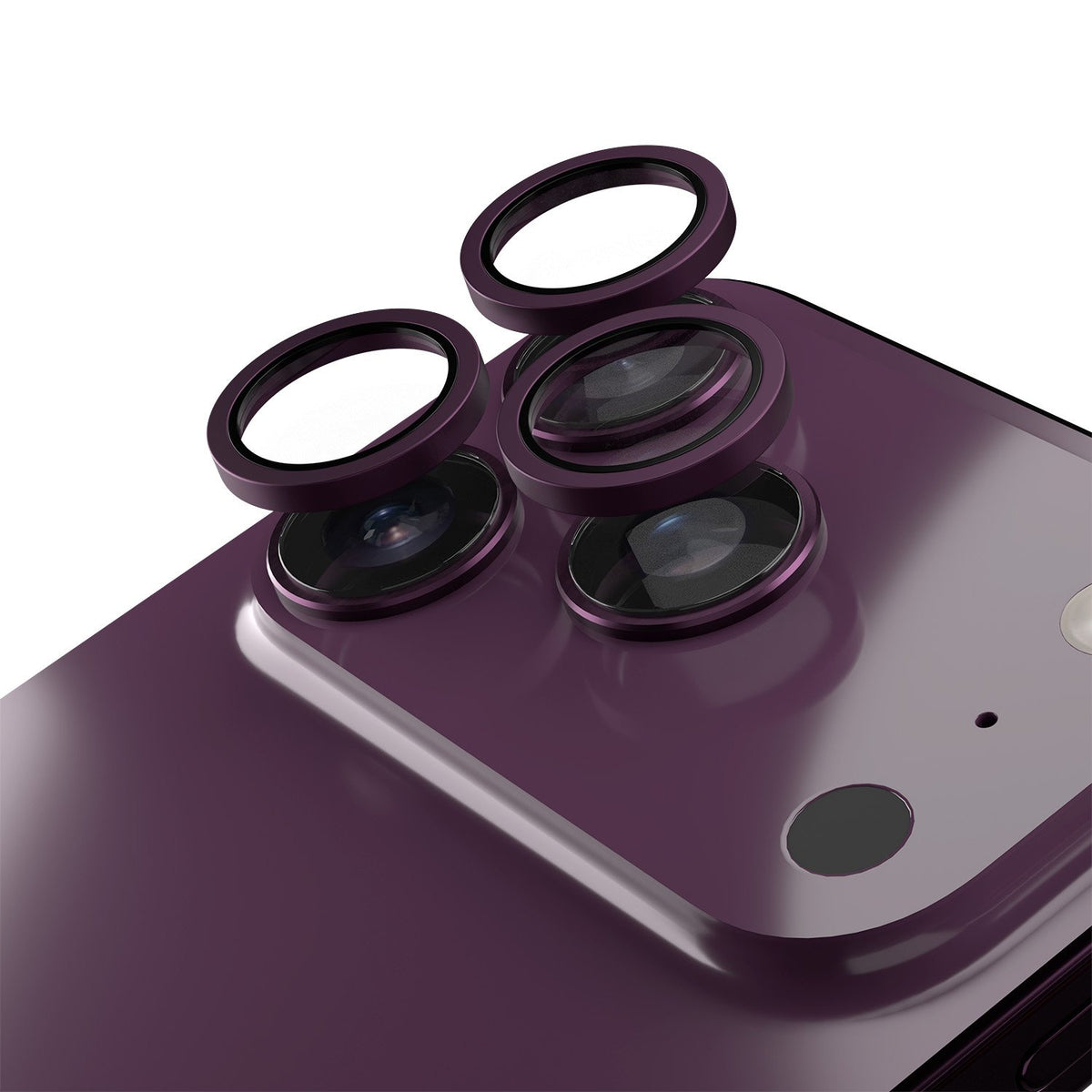 Etteri kameras objektīva aizsargs iPhone 18 Pro / 18 Pro Max tumši ķiršu krāsā
