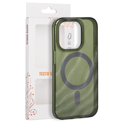 Tecto Shield Desert Mag vāciņš iPhone 15 Pro 6,1" tumši olīvu krāsā