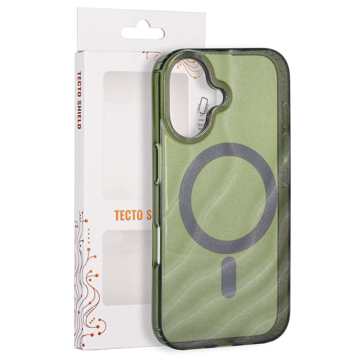 Tecto Shield Desert Mag apvalks iPhone 16 6,1" tumši olīvu krāsā