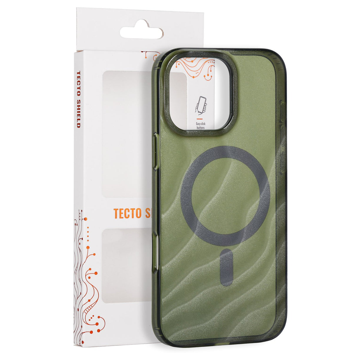 Tecto Shield Desert Mag apvalks iPhone 16 Pro Max 6,9" tumši olīvu krāsā
