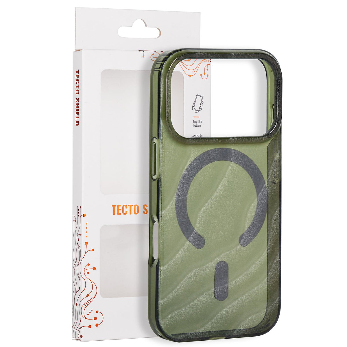 Tecto Shield Desert Mag apvalks iPhone 17 Pro 6,3" / iPhone 18 Pro 6,3" tumši olīvu krāsā