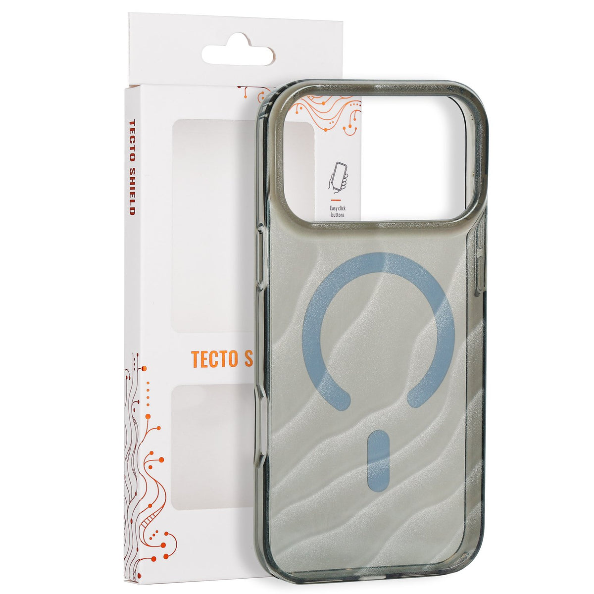 Tecto Shield Desert Mag apvalks iPhone 17 Pro Max 6,9" / 18 Pro Max 6,9" sudraba krāsā