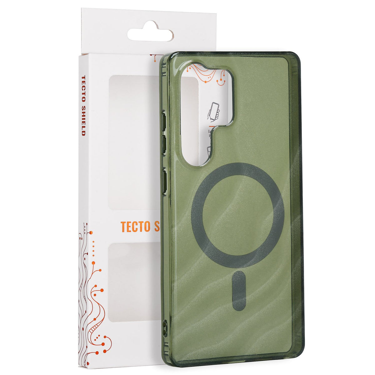 Tecto Shield Desert Mag apvalks Samsung Galaxy S25 Ultra, tumši olīvu krāsā