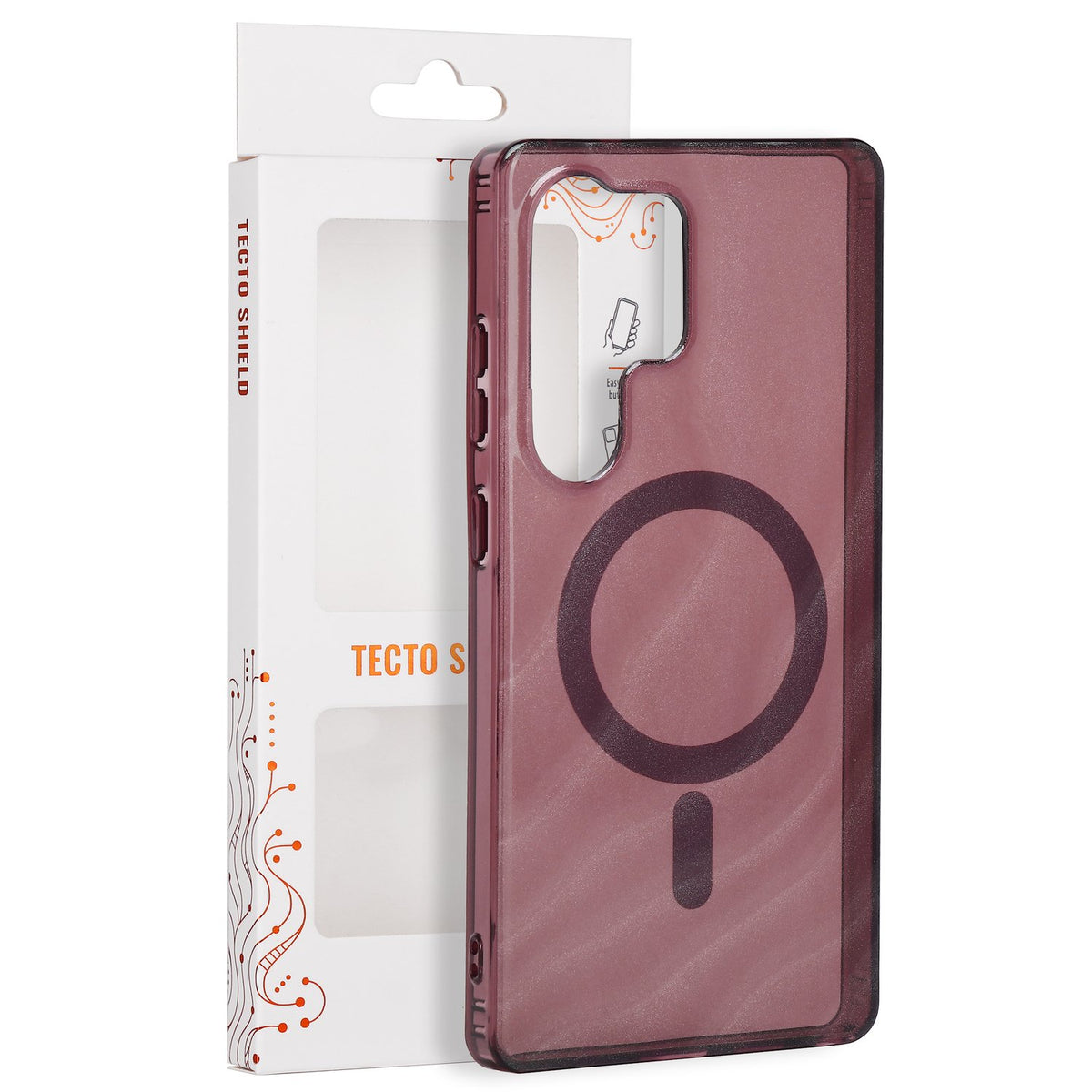 Tecto Shield Desert Mag apvalks Samsung Galaxy S25 Ultra, sarkankoka krāsā