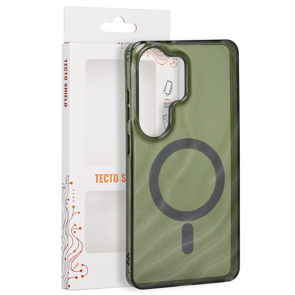 Tecto Shield Desert Mag apvalks Samsung Galaxy S26 Ultra, tumši olīvu krāsā