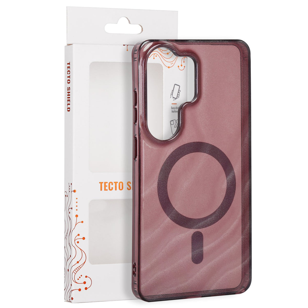 Tecto Shield Desert Mag apvalks Samsung Galaxy S26 Ultra, sarkankoka krāsā