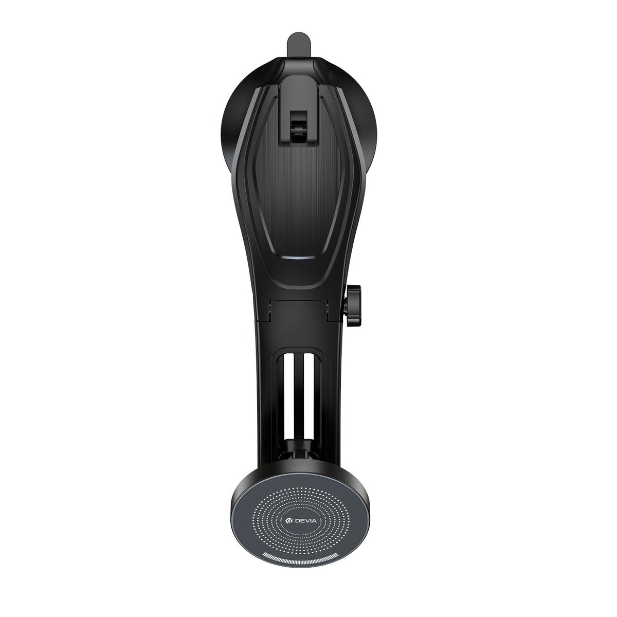Devia automašīnas turētājs Pro1 X15 ar bezvadu induktīvo lādētāju Qi 15 W, melnā krāsā, ar piesūcekni Magsafe ierīcēm