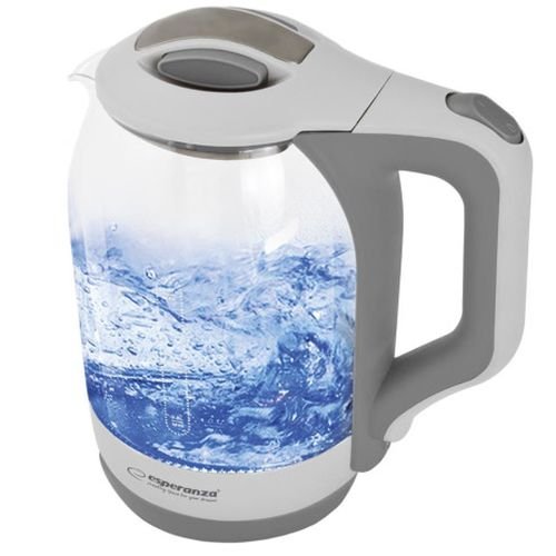 Esperanza EKK025W tējkanna 1.7L 1500W Korpuss no rūdīta stikla, Balta