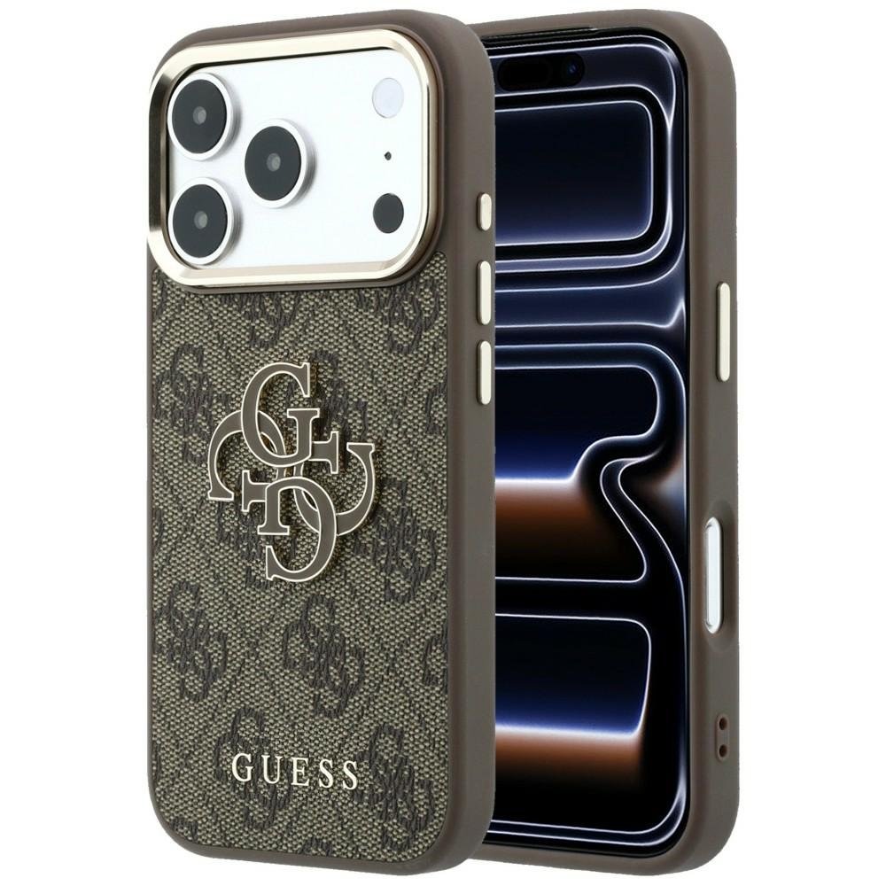 „Guess“ 4G un liela izmēra „Resin Logo“ apvalks iPhone 18 Pro / iPhone 17 Pro, brūns