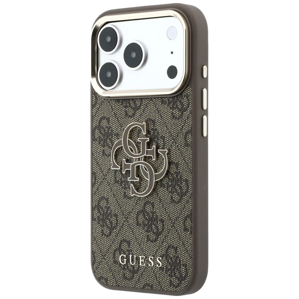 „Guess“ 4G un liela izmēra „Resin Logo“ apvalks iPhone 18 Pro / iPhone 17 Pro, brūns