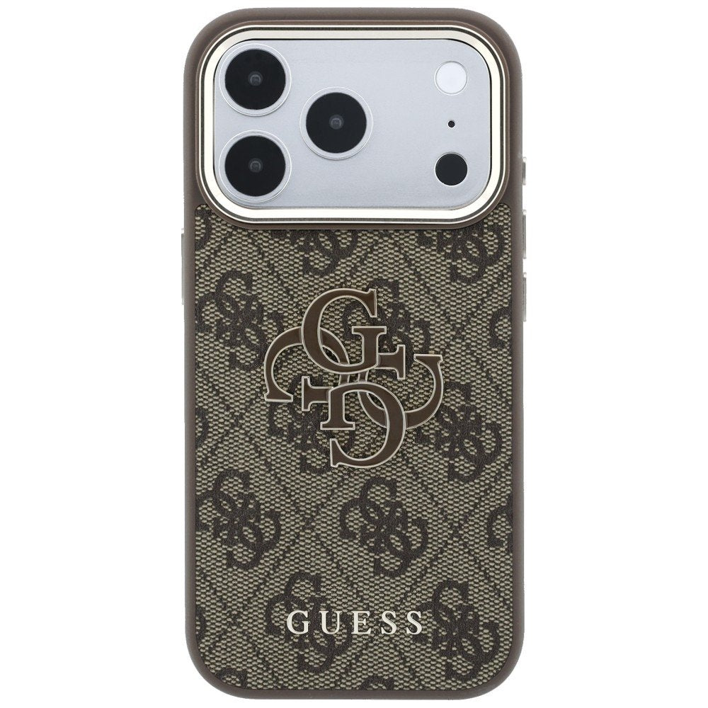 „Guess“ 4G un liela izmēra „Resin Logo“ apvalks iPhone 18 Pro / iPhone 17 Pro, brūns