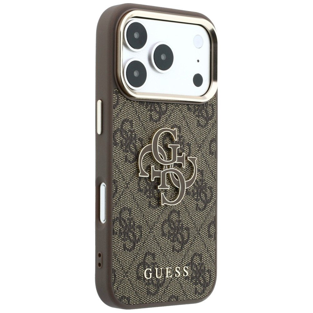 „Guess“ 4G un liela izmēra „Resin Logo“ apvalks iPhone 18 Pro / iPhone 17 Pro, brūns