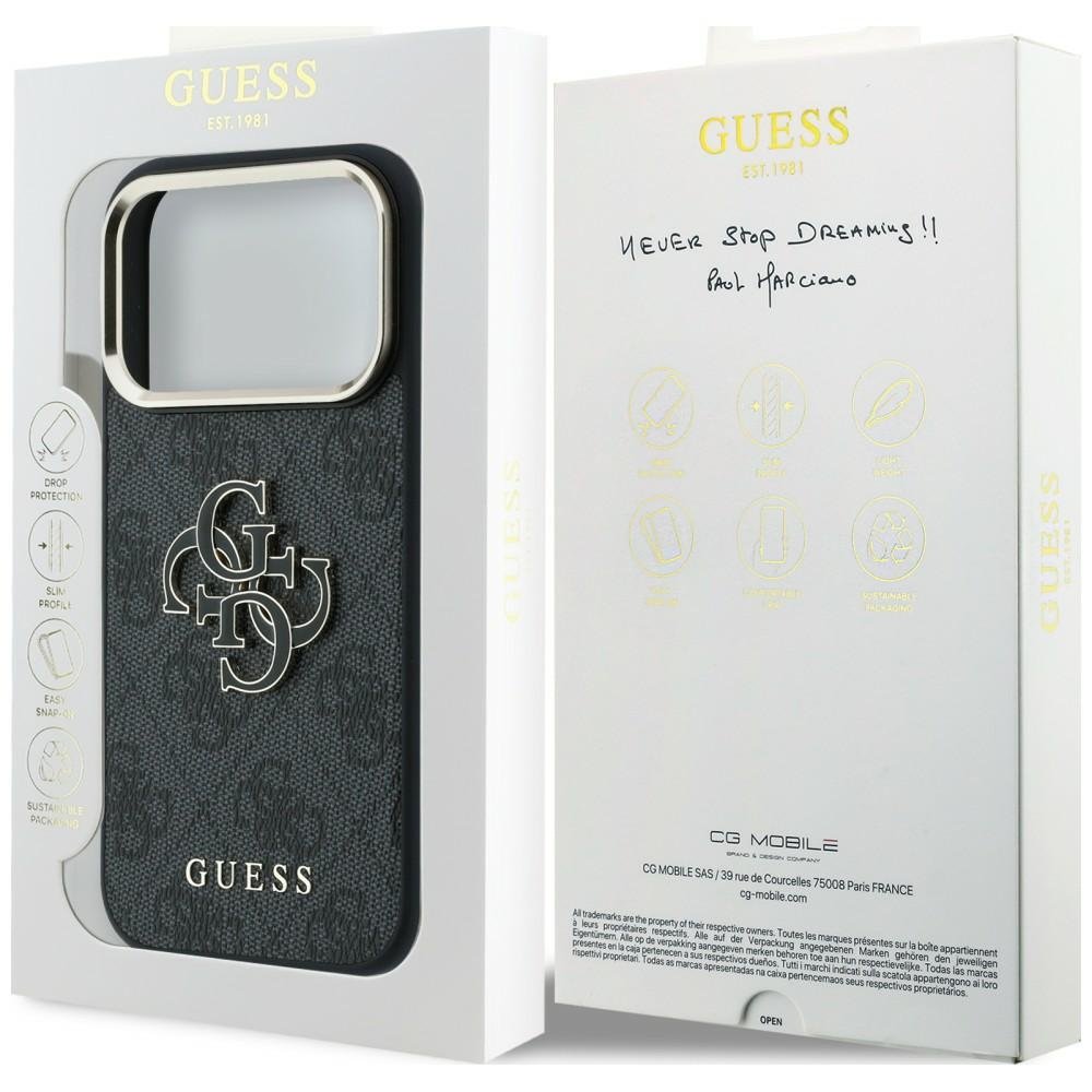 „Guess“ 4G un liela izmēra „Resin Logo“ apvalks iPhone 18 Pro / iPhone 17 Pro, melns