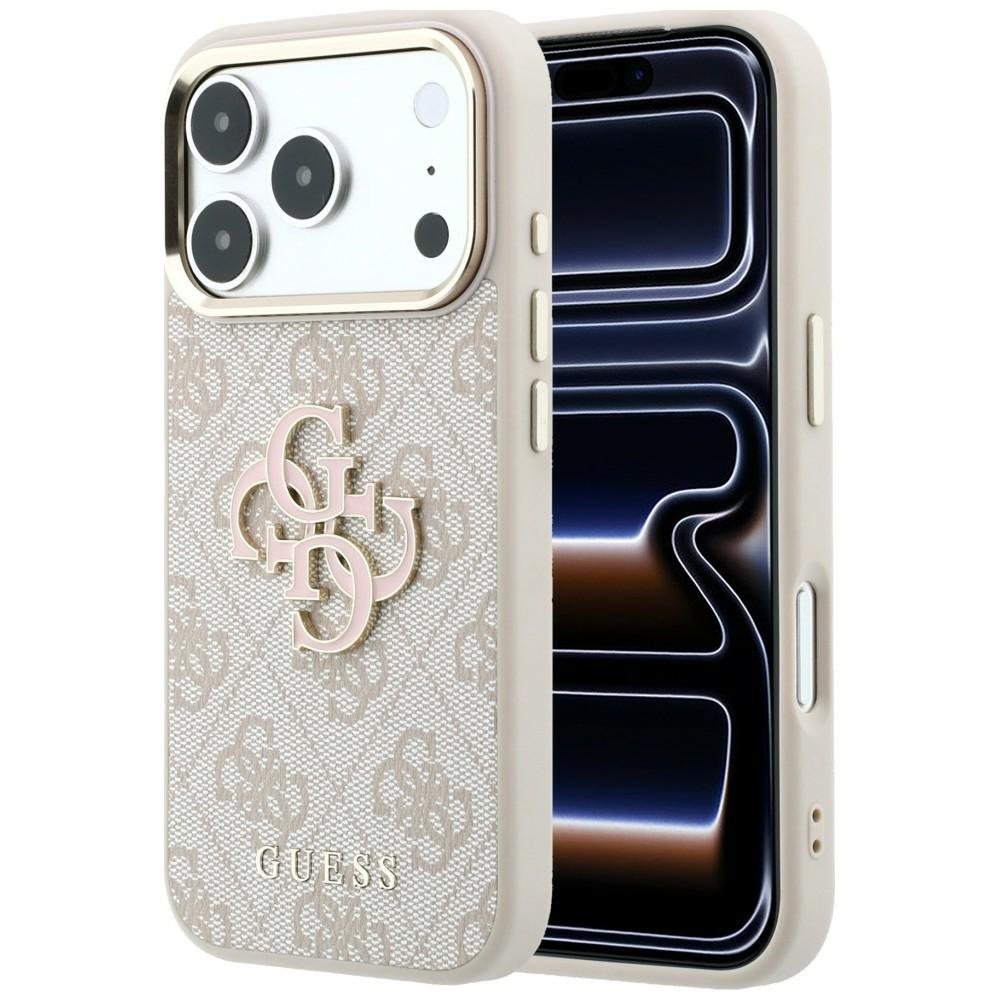 „Guess“ 4G un liela izmēra „Resin Logo“ apvalks iPhone 18 Pro / iPhone 17 Pro, rozā krāsā