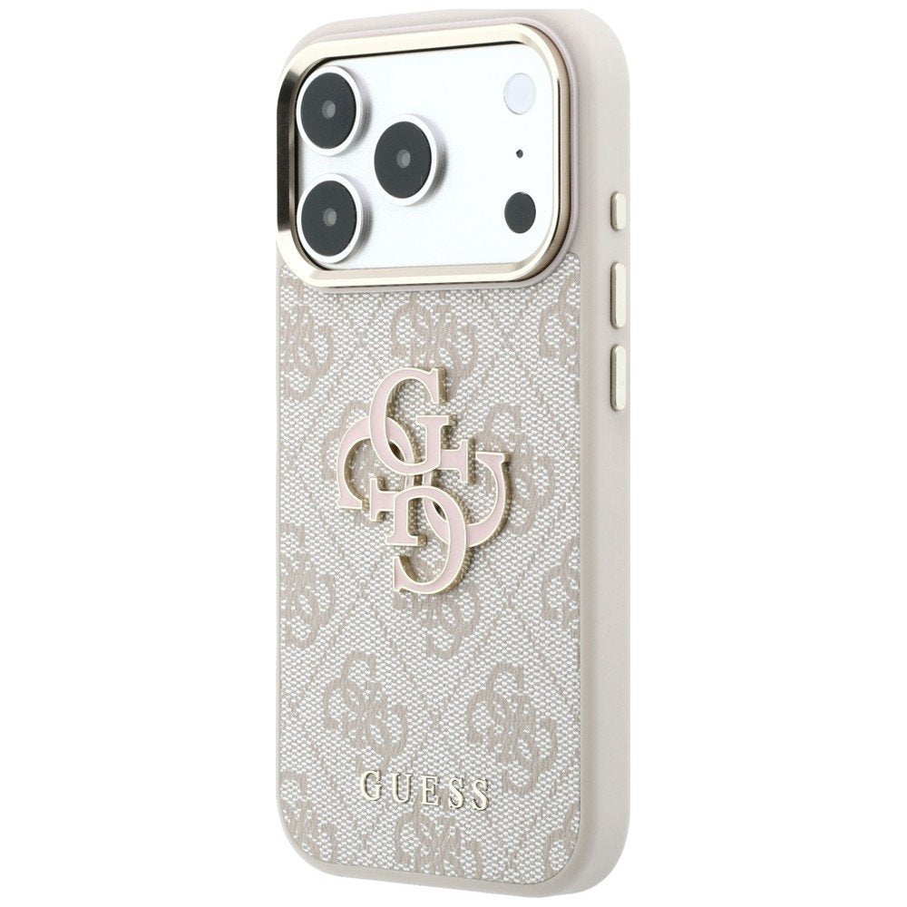 „Guess“ 4G un liela izmēra „Resin Logo“ apvalks iPhone 18 Pro / iPhone 17 Pro, rozā krāsā