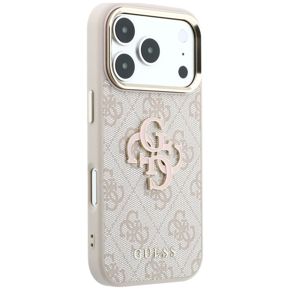 „Guess“ 4G un liela izmēra „Resin Logo“ apvalks iPhone 18 Pro / iPhone 17 Pro, rozā krāsā