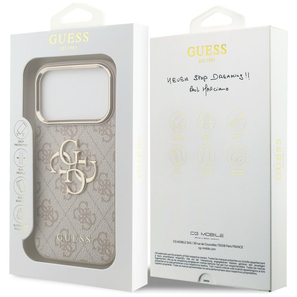 „Guess“ 4G Big 4G Classic Logo apvalks iPhone 18 Pro / iPhone 17 Pro, rozā krāsā