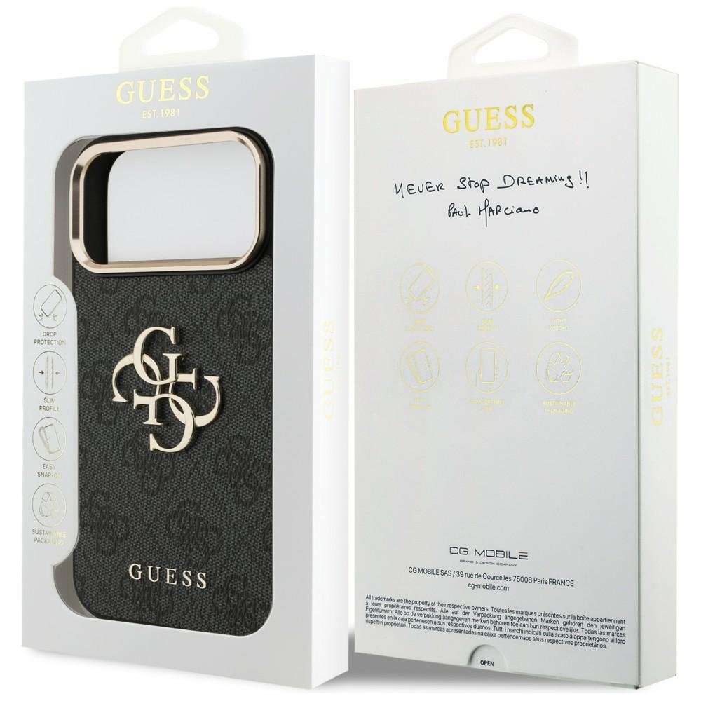 „Guess“ 4G Big 4G Classic Logo apvalks iPhone 18 Pro Max / iPhone 17 Pro Max, melns