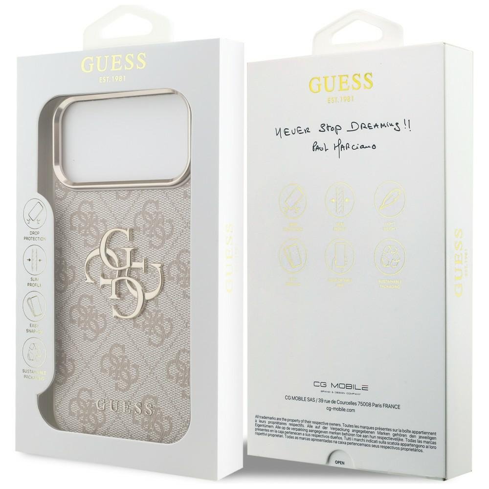 „Guess“ 4G Big 4G Classic Logo apvalks iPhone 18 Pro Max / iPhone 17 Pro Max, rozā krāsā