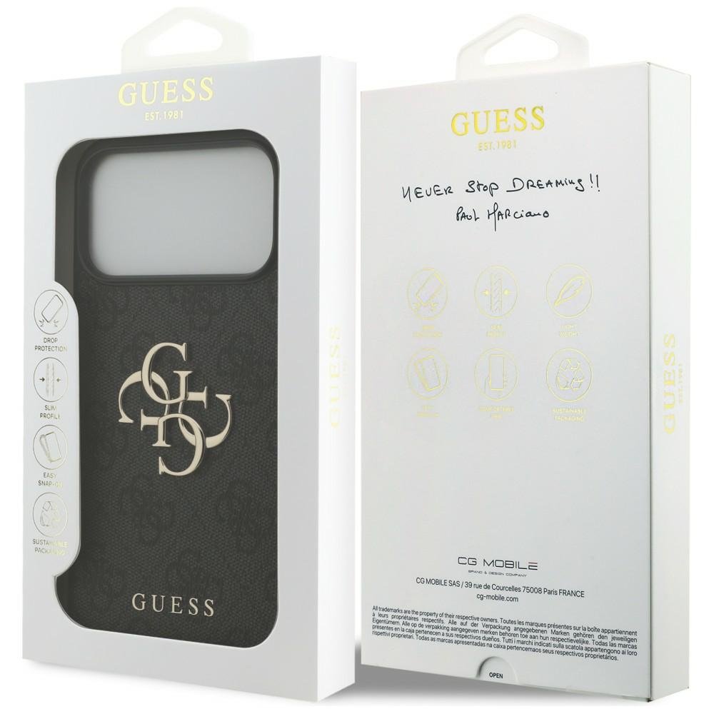Guess 4G Big Logo vāciņš iPhone 18 Pro Max / iPhone 17 Pro Max, melns