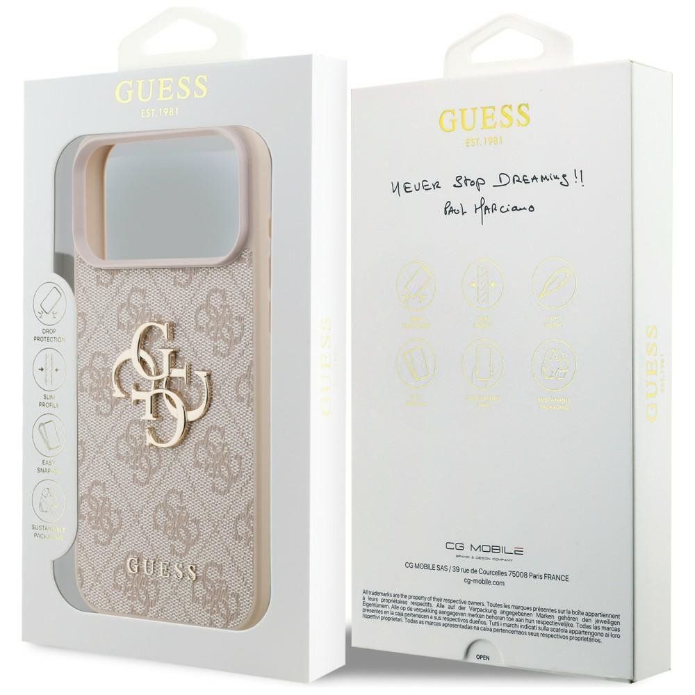 „Guess“ 4G Big Logo apvalks iPhone 18 Pro Max / iPhone 17 Pro Max, rozā krāsā
