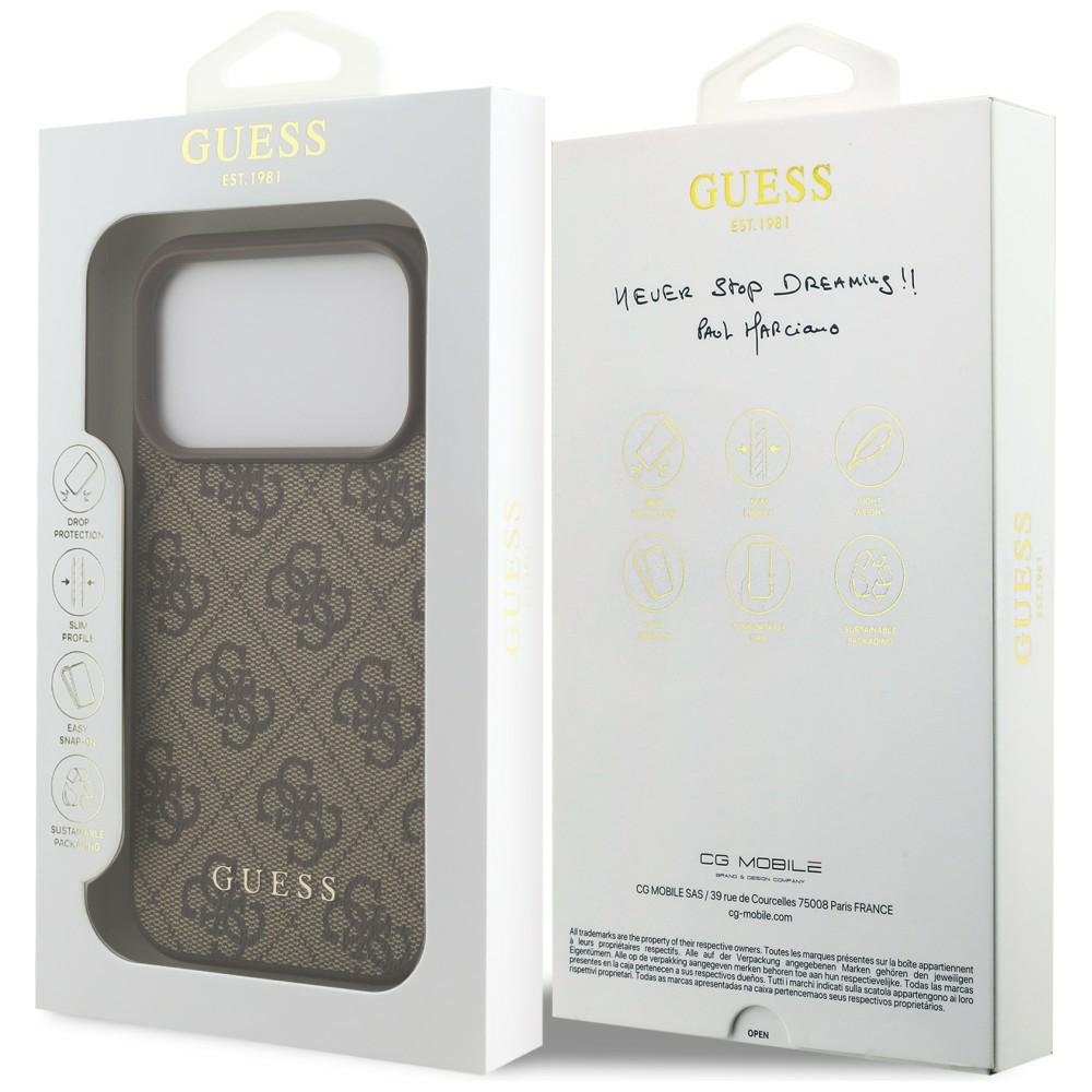 „Guess“ 4G Classic apvalks iPhone 18 Pro / iPhone 17 Pro, brūns