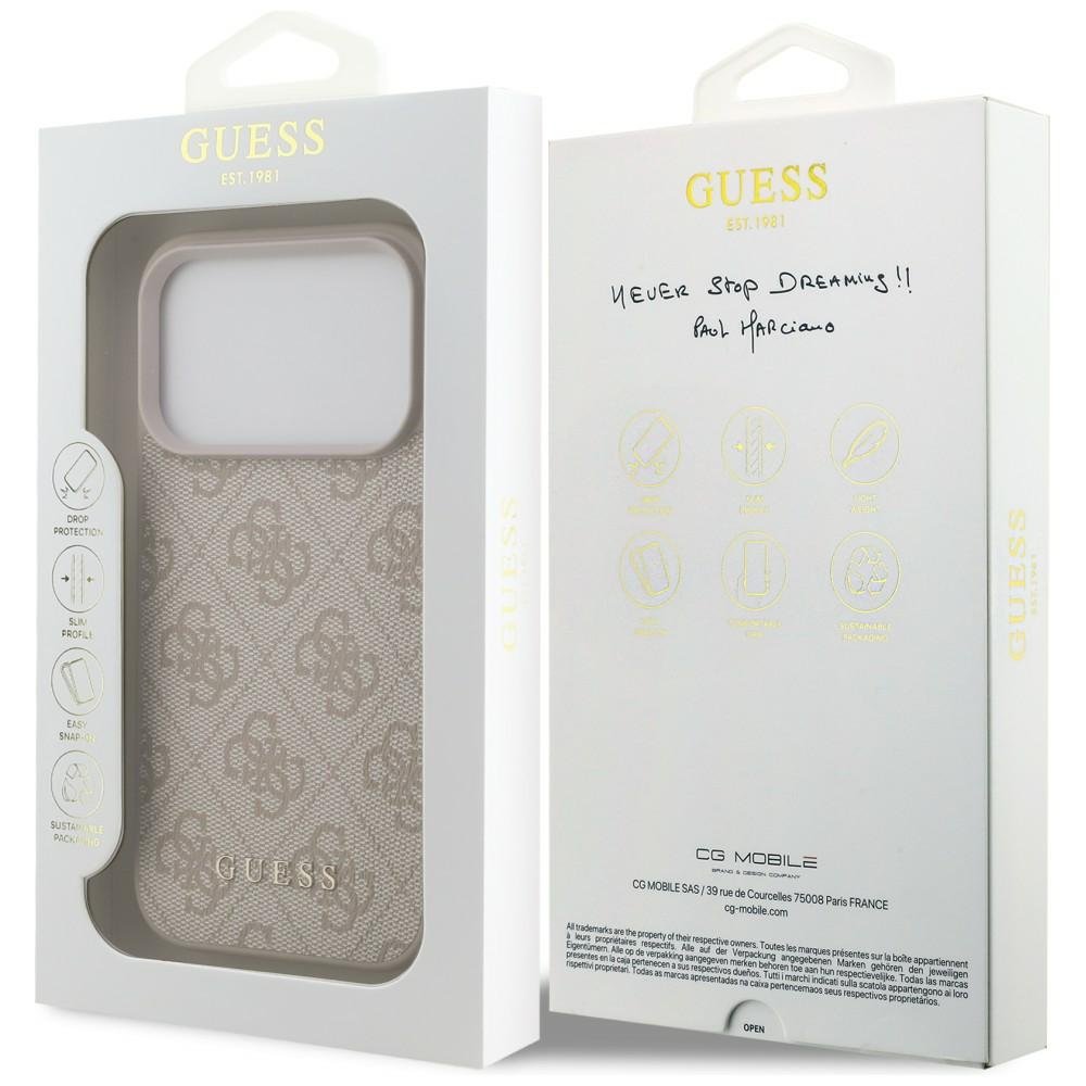 „Guess“ 4G Classic apvalks iPhone 18 Pro / iPhone 17 Pro, rozā krāsā