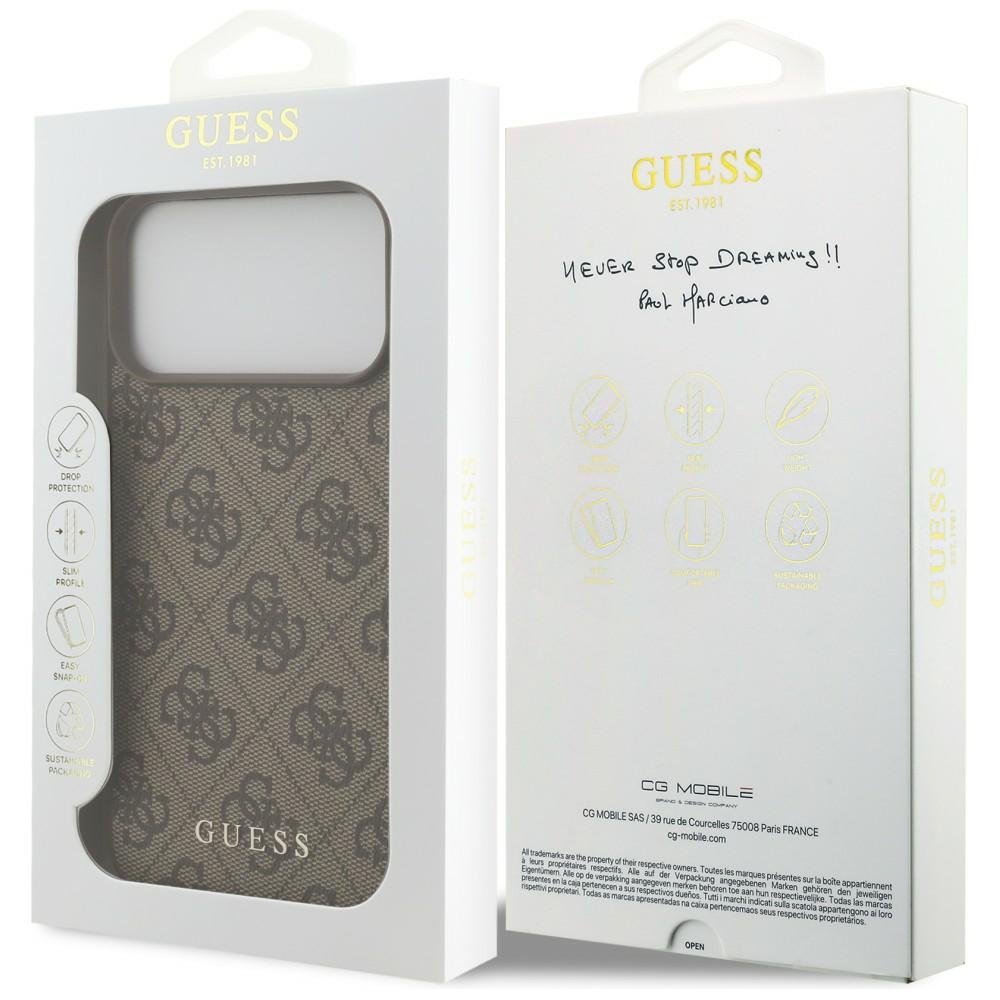 „Guess“ 4G Classic apvalks iPhone 18 Pro Max / iPhone 17 Pro Max, brūns