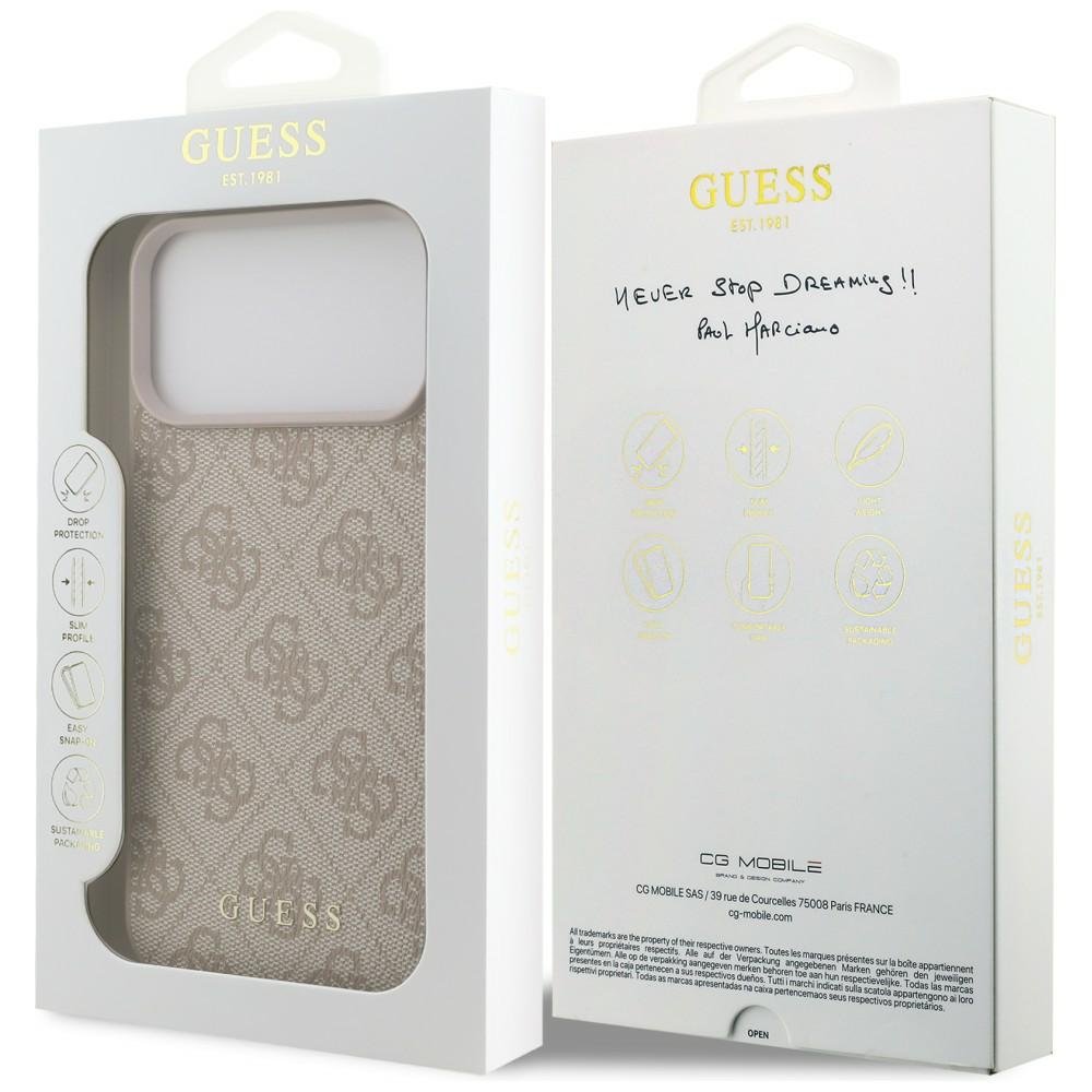 „Guess“ 4G Classic vāciņš iPhone 18 Pro Max / iPhone 17 Pro Max, rozā krāsā