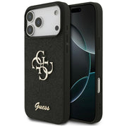 „Guess“ fiksētais „Glitter Big 4G“ vāciņš iPhone 18 Pro Max / iPhone 17 Pro Max, melns