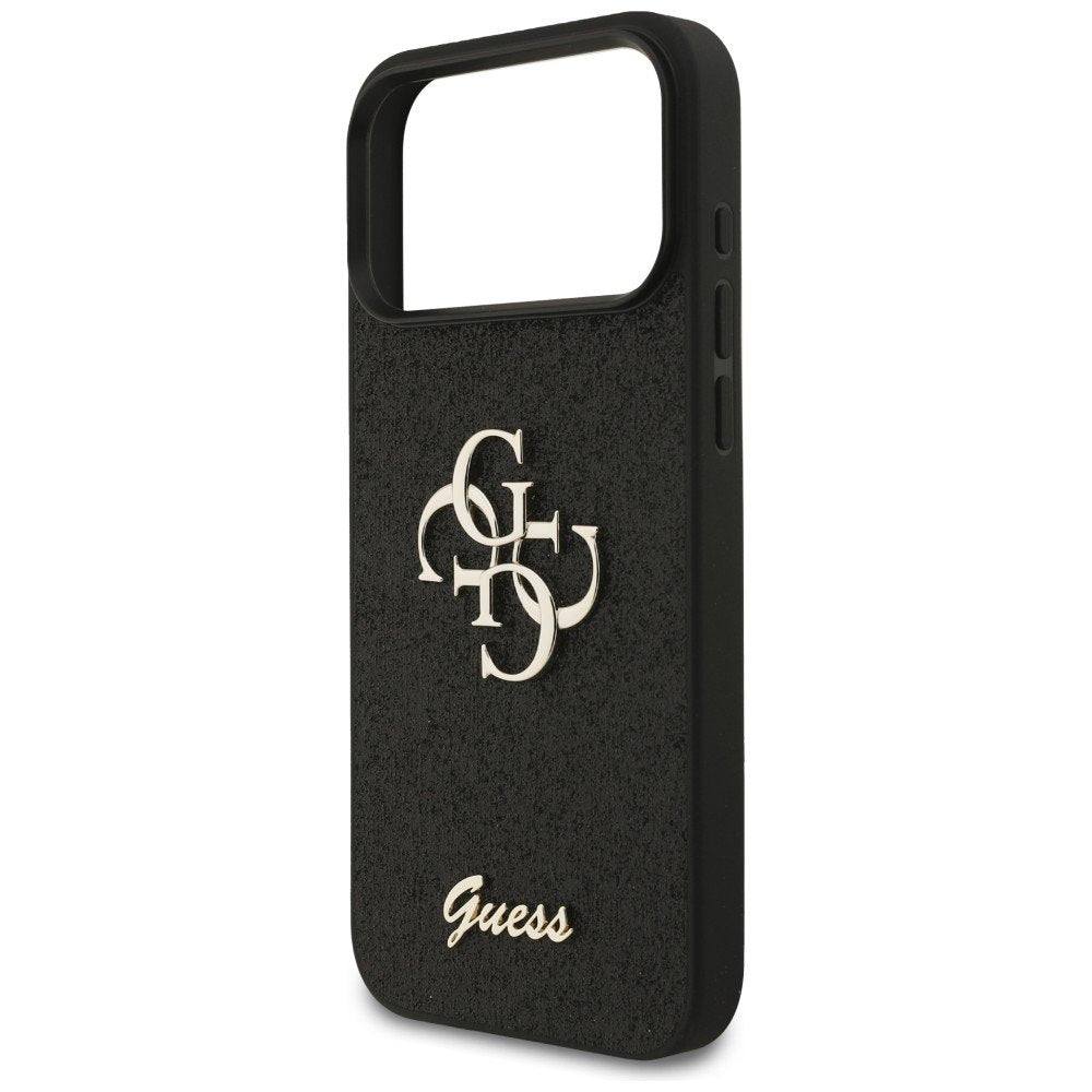 „Guess“ fiksētais „Glitter Big 4G“ vāciņš iPhone 18 Pro Max / iPhone 17 Pro Max, melns