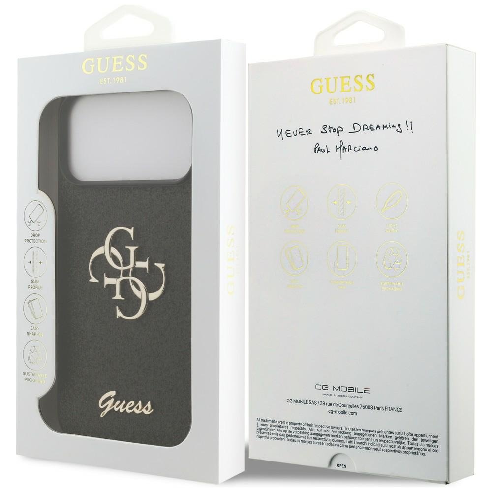 „Guess“ fiksētais „Glitter Big 4G“ vāciņš iPhone 18 Pro Max / iPhone 17 Pro Max, melns