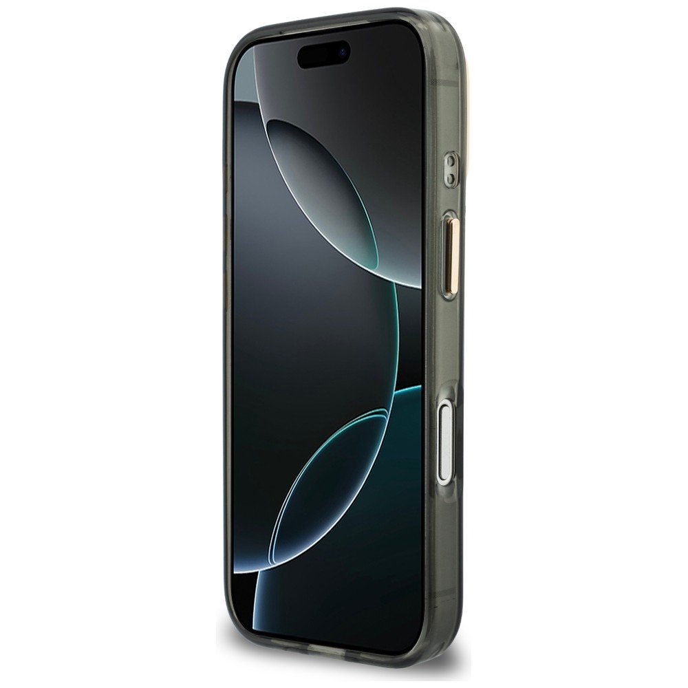 „Guess IML 4G Script“ metāla apvalks iPhone 18 Pro Max / 17 Pro Max, melns