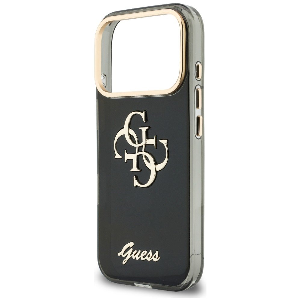 „Guess IML 4G Script“ metāla apvalks iPhone 18 Pro Max / 17 Pro Max, melns