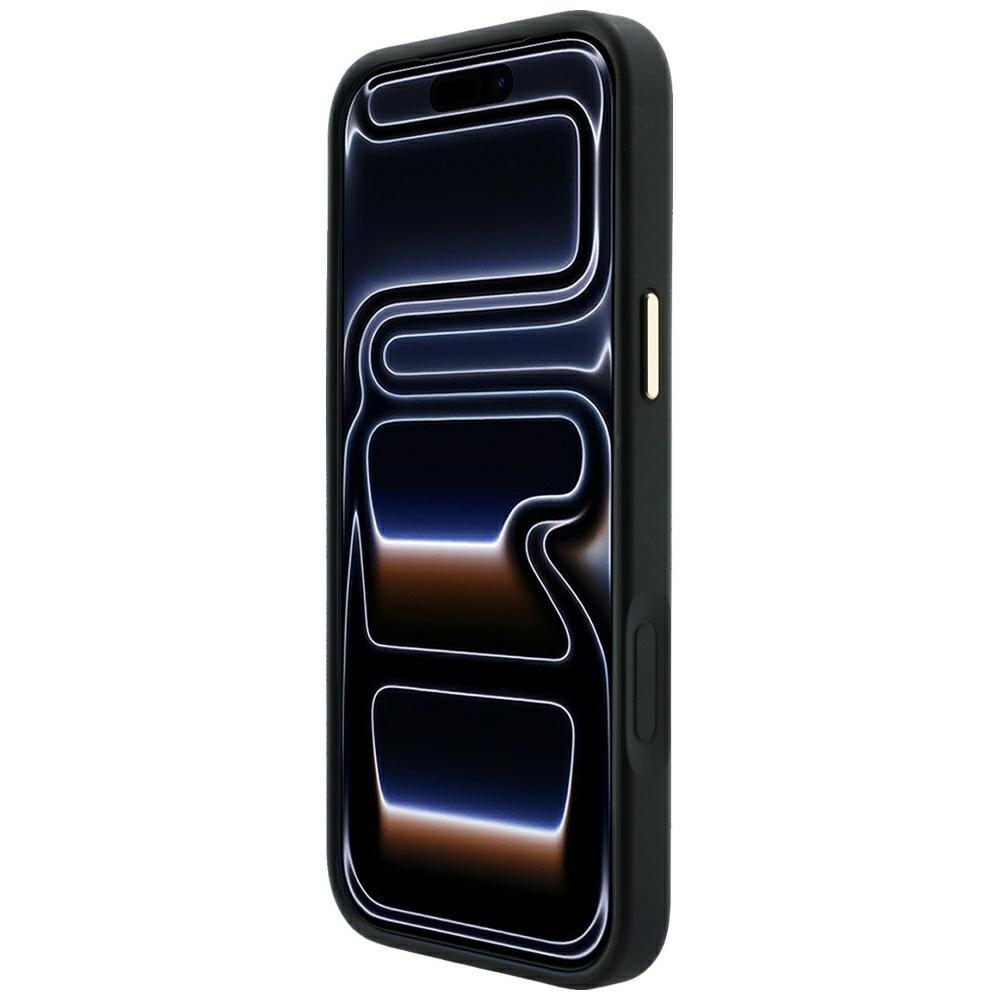 „Guess“ reljefais „4G Classic MagSafe“ vāciņš iPhone 18 Pro / 17 Pro, melns