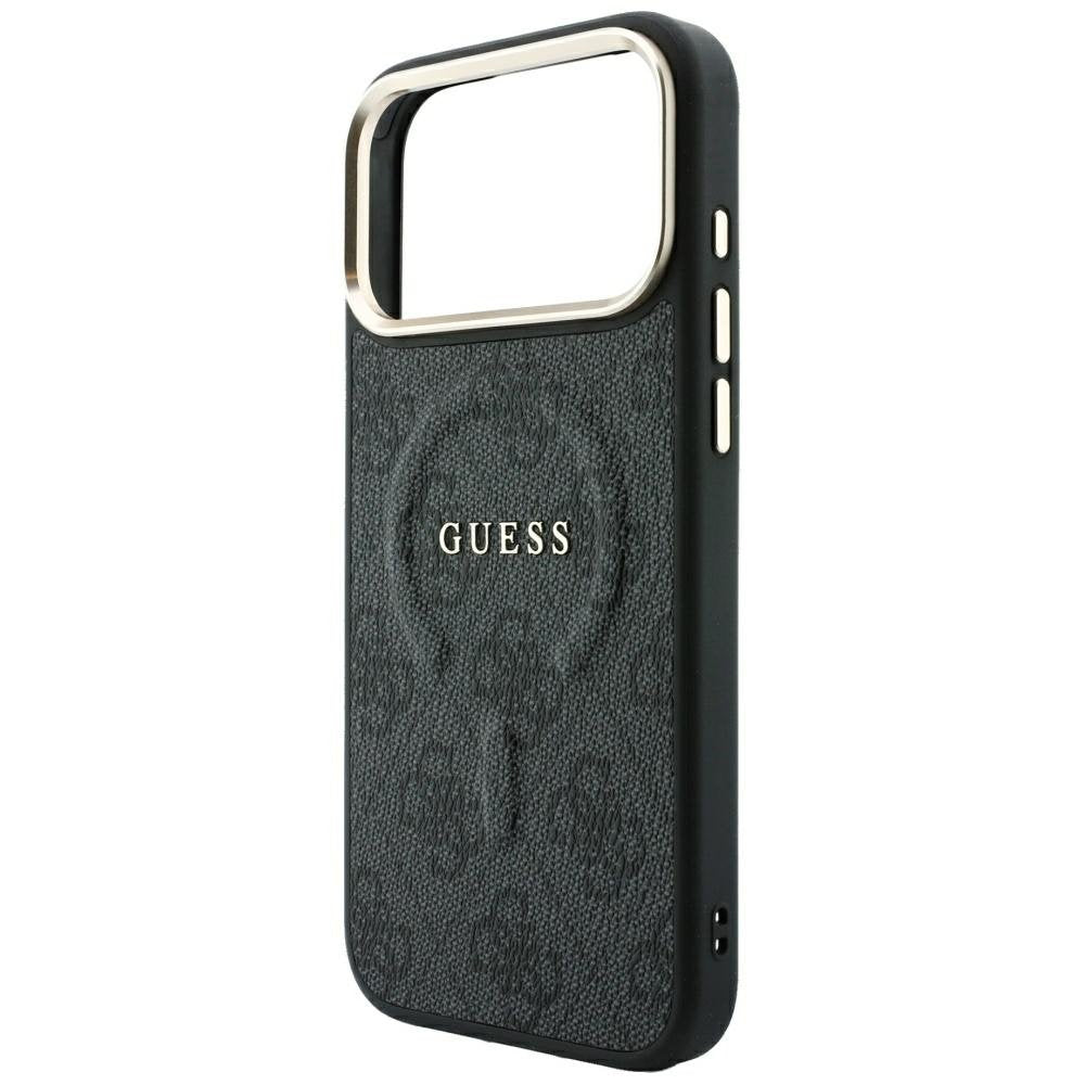Guess reljefais 4G Classic MagSafe vāciņš iPhone 18 Pro Max / 17 Pro Max, melns