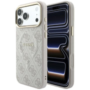 „Guess“ reljefais 4G Classic MagSafe apvalks iPhone 18 Pro / 17 Pro, rozā krāsā